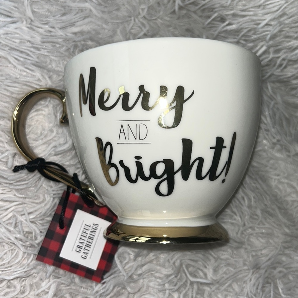 White & Gold Porcelain Mug